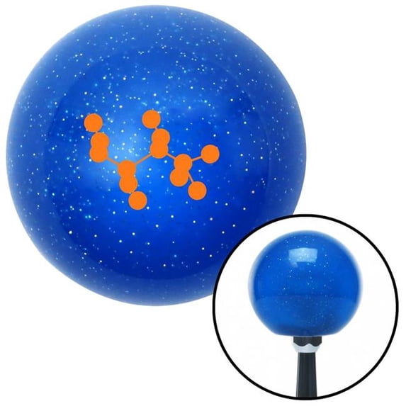 American Shifter 25424 Orange Molecule Structure Blue Metal Flake Shift Knob with M16 x 1.5 Insert Shifter