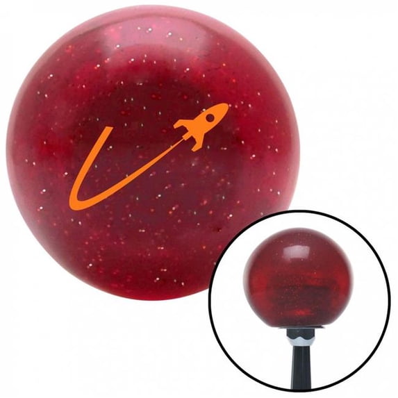 American Shifter 55524 Orange Rocketship Flying Red Metal Flake Shift Knob with M16 x 1.5 Insert Shifter