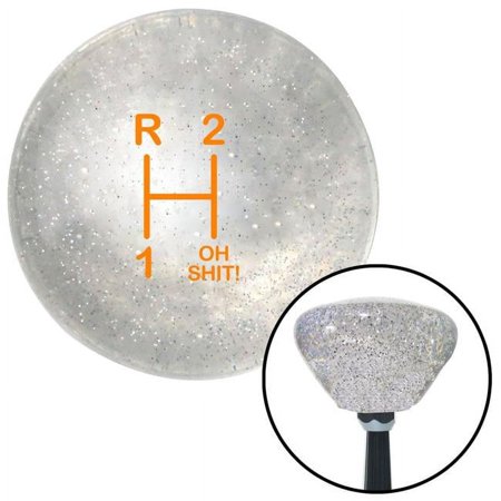 American Shifter 168062 Orange Shift Pattern OS11n Clear Retro Metal Flake Shift Knob with M16 x 1.5 Insert Brody