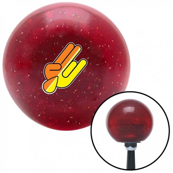 American Shifter 59803 Orange & Yellow Wakaba Leaf Shocker Red Metal Flake Shift Knob with M16 x 1.5 Insert