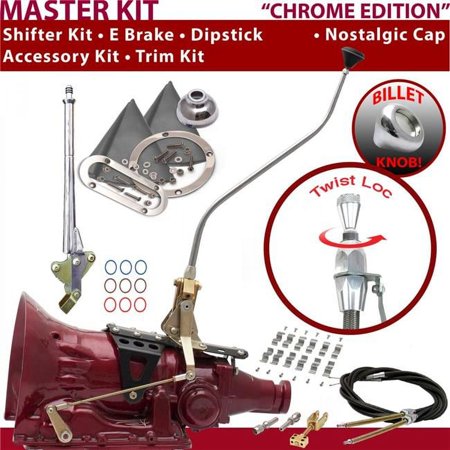 American Shifter PG Shifter Kit Chrome 23 in. Swan E Brake Cable Clamp Trim Kit Dipstick for F6B60