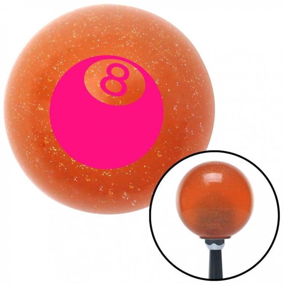 American Shifter 37104 Pink 3D 8 Ball Orange Metal Flake Shift Knob with M16 x 1.5 Insert Shifter Auto