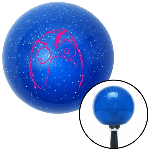 American Shifter 24175 Pink Angry Meme Blue Metal Flake Shift Knob with M16 x 1.5 Insert Shifter Auto Brody