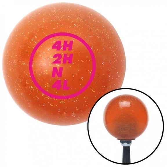 American Shifter 35899 Pink Dana Fine Transfer Case Orange Metal Flake Shift Knob with M16 x 1.5 Insert