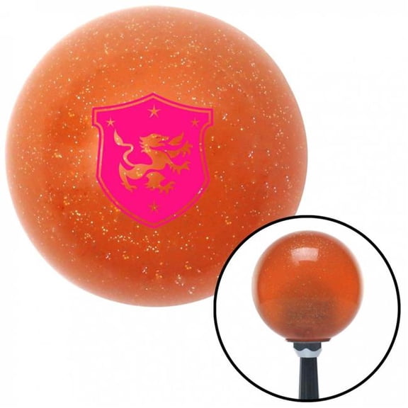 American Shifter 37735 Pink Dragon Crest Orange Metal Flake Shift Knob with M16 x 1.5 Insert Shifter Auto