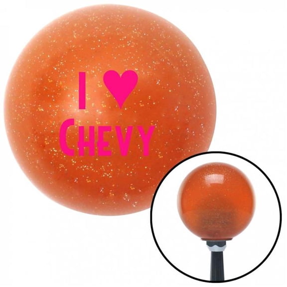 American Shifter 37823 Pink I 3 CHEVY Orange Metal Flake Shift Knob with M16 x 1.5 Insert Shifter Auto