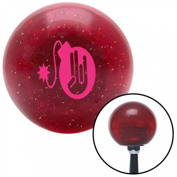 American Shifter 60045 Pink JDM Hand Bomb Red Metal Flake Shift Knob with M16 x 1.5 Insert Shifter Auto