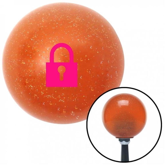 American Shifter 42725 Pink Locked Lock Orange Metal Flake Shift Knob with M16 x 1.5 Insert Shifter Auto