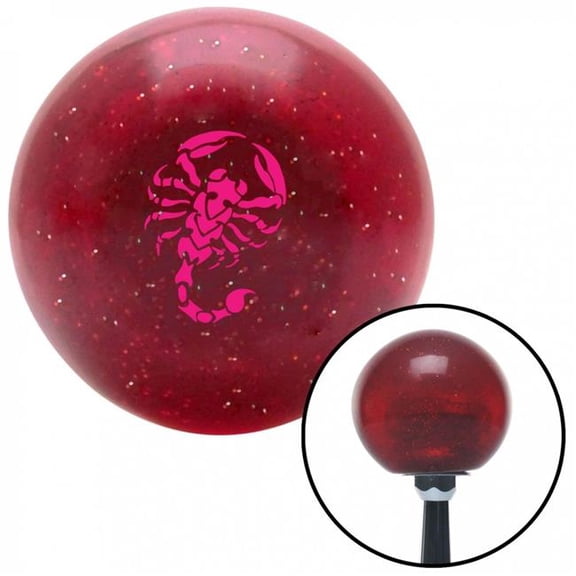 American Shifter 58940 Pink Scorpion Red Metal Flake Shift Knob with M16 x 1.5 Insert Shifter Auto Manual