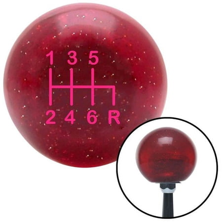 American Shifter Pink Shift Pattern 41n Red Metal Flake Shift Knob with M16 x 1.5 Insert Shifter Brody
