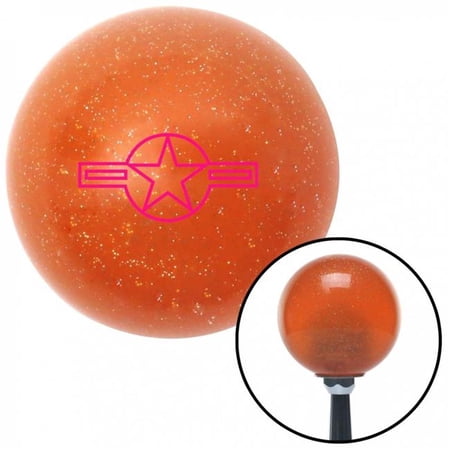 American Shifter 38455 Pink US Air Force Star Orange Metal Flake Shift Knob with M16 x 1.5 Insert Shifter