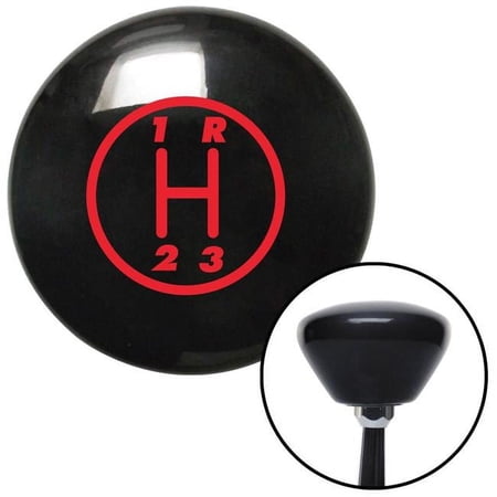 American Shifter Red 3 Speed Shift Pattern - 3RUR Black Retro Shift Knob with M16 x 1.5 Insert Auto Brody