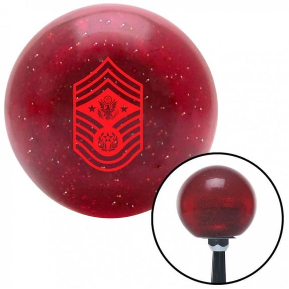 American Shifter 53676 Red Chief Master Sergeant of the Air Force Red Metal Flake Shift Knob - M16 x 1.5 Insert