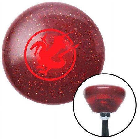 American Shifter Red Dragon in a Circle Red Retro Metal Flake Shift Knob with M16 x 1.5 Insert Auto Brody
