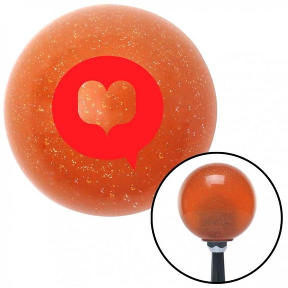 American Shifter 37640 Red Heart in Quote Bubble Orange Metal Flake Shift Knob with M16 x 1.5 Insert Auto