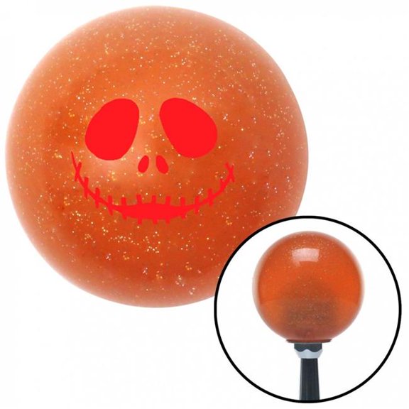 American Shifter 39145 Red Jack O Lantern Face Orange Metal Flake Shift Knob with M16 x 1.5 Insert Auto