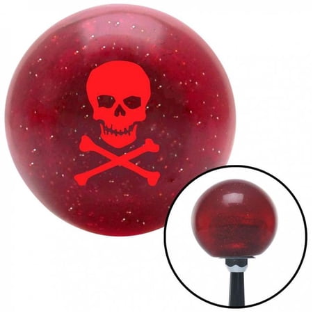 American Shifter 54635 Red Skull & Bones Red Metal Flake Shift Knob with M16 x 1.5 Insert Thread Shifter Auto