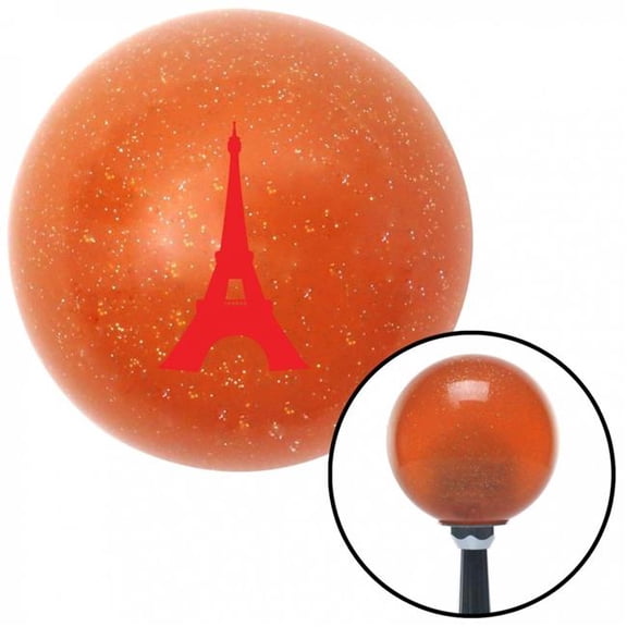 American Shifter 36675 Red The Eiffel Tower Orange Metal Flake Shift Knob with M16 x 1.5 Insert Shifter