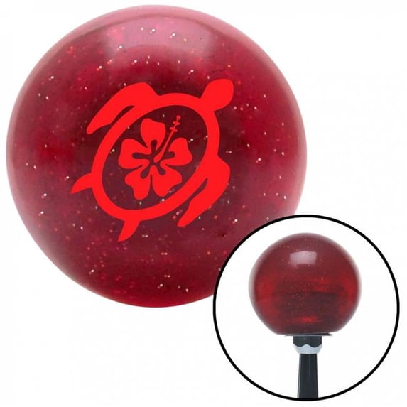 American Shifter 57280 Red Turtle with Flower Red Metal Flake Shift Knob with M16 x 1.5 Insert Shifter Auto