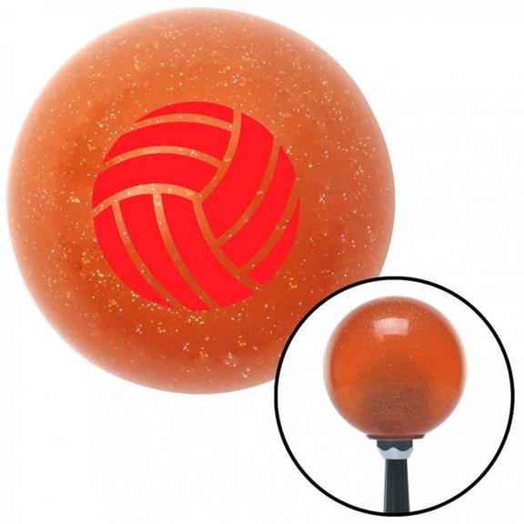 American Shifter 42527 Red Volleyball Orange Metal Flake Shift Knob with M16 x 1.5 Insert Shifter Auto