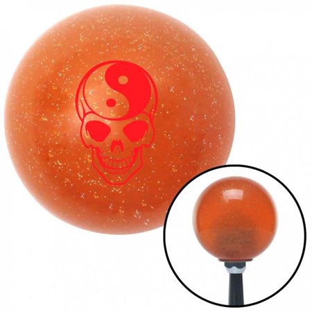 American Shifter 40215 Red Yin & Yang Skull Orange Metal Flake Shift Knob with M16 x 1.5 Insert Shifter