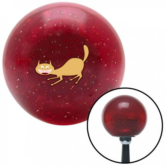 American Shifter 60086 Sandy Yellow Cat Scary 2 Sparkle Red Metal Flake Shift Knob with M16 x 1.5 Insert Shifter Auto Brody