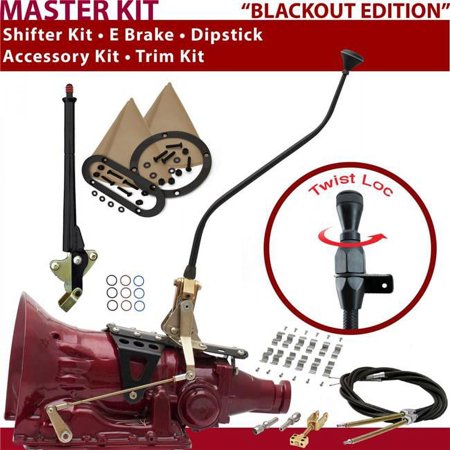 American Shifter TH200 Shifter Kit Black 23 in. Swan E Brake Cable Clamp Trim Kit Dipstick for DF0D4