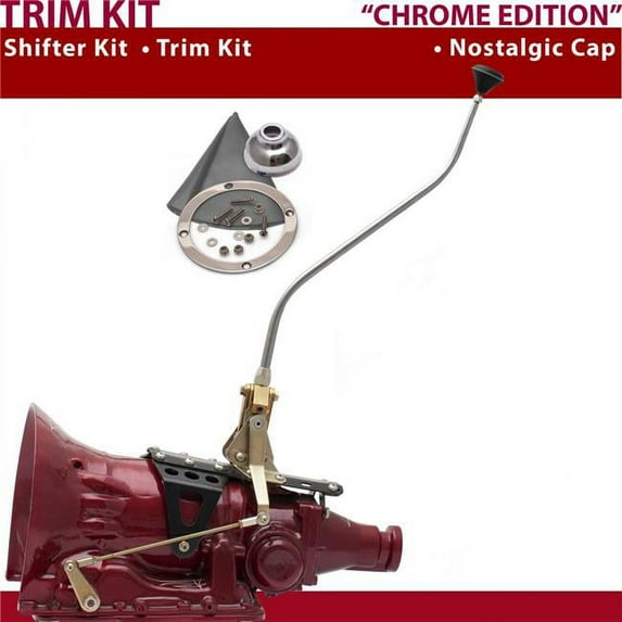 American Shifter TH350 Shifter Kit Chrome 23 in. Swan Trim Kit for DEC1D