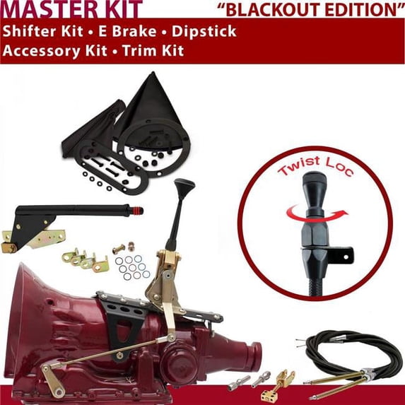 American Shifter TH400 Shifter Kit 6 in. E Brake Cable Trim Kit Dipstick for D47F9