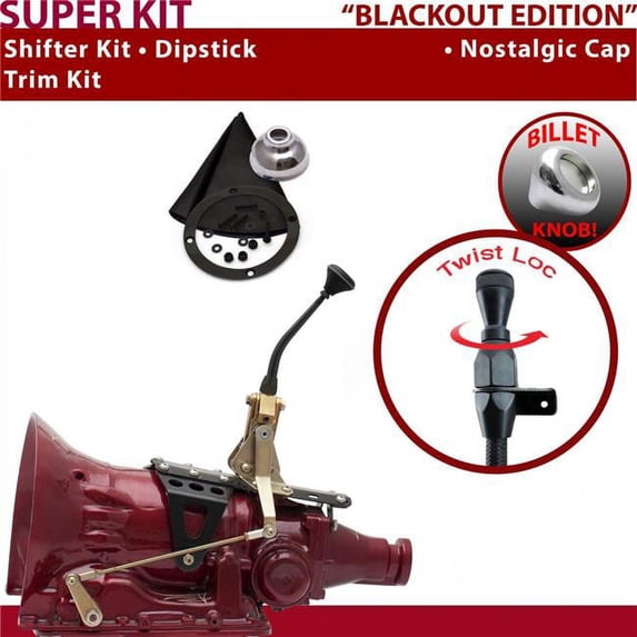 American Shifter TH400 Shifter Kit Black 8 in. Trim Kit Dipstick for EDC88