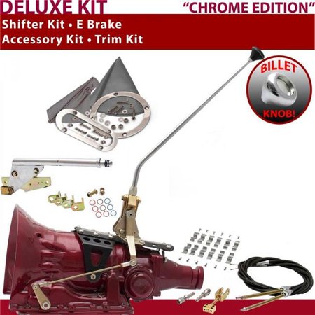 American Shifter TH400 Shifter Kit Chrome 16 in. E Brake Cable Clamp Trim Kit for F2C6A