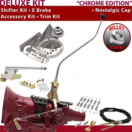American Shifter TH400 Shifter Kit Chrome 23 in. Swan E Brake Cable Clamp Trim Kit for F62AD