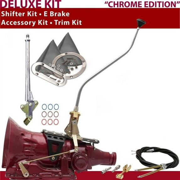 American Shifter TH400 Shifter Kit Chrome 23 in. Swan E Brake Cable Trim Kit for DE862