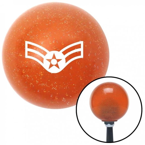 American Shifter 38377 White Airman First Class Orange Metal Flake Shift Knob with M16 x 1.5 Insert Auto