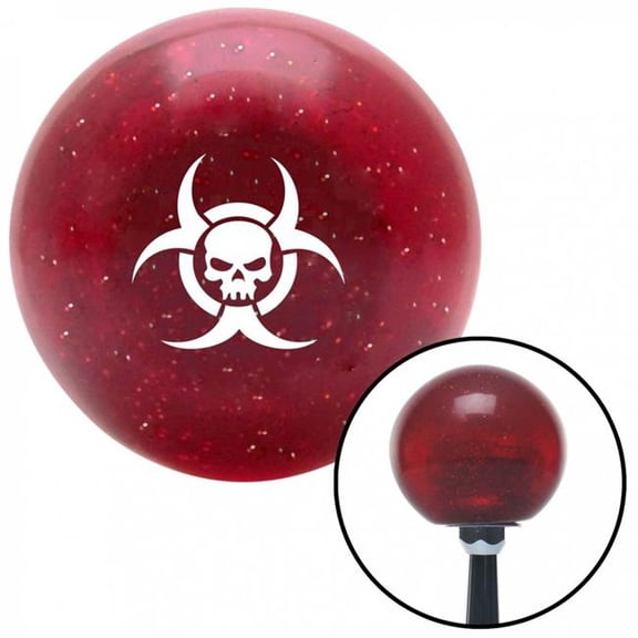 American Shifter 59848 White Bio Skull Red Metal Flake Shift Knob with M16 x 1.5 Insert Shifter Auto Brody