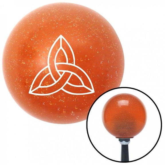 American Shifter 42559 White Celtic Design No.1 Orange Metal Flake Shift Knob with M16 x 1.5 Insert Shifter
