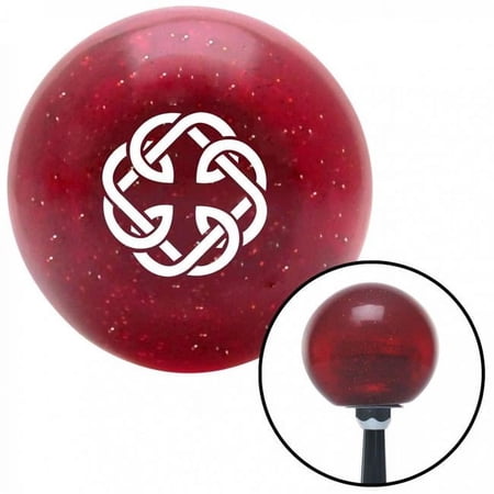 American Shifter 59864 White Celtic Father Daughter Symbol Red Metal Flake Shift Knob with M16 x 1.5 Insert