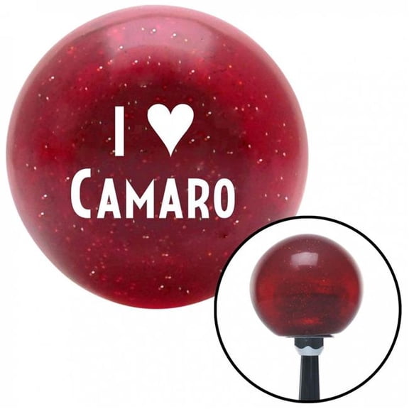 American Shifter 51115 White I 3 CAMARO Red Metal Flake Shift Knob with M16 x 1.5 Insert Shifter Auto