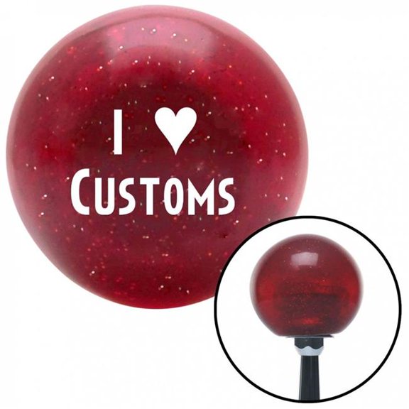 American Shifter 51155 White I 3 CUSTOMS Red Metal Flake Shift Knob with M16 x 1.5 Insert Shifter Auto