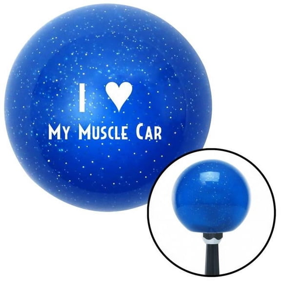 American Shifter 24049 White I 3 MY MUSCLE CAR Blue Metal Flake Shift Knob with M16 x 1.5 Insert Shifter