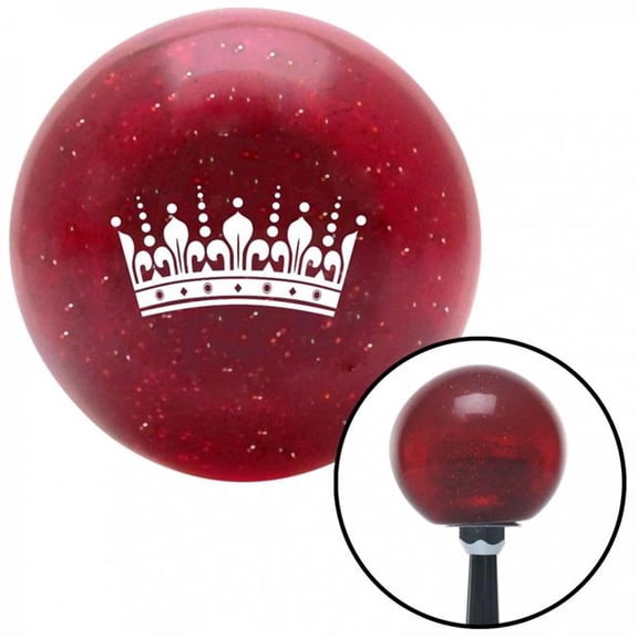American Shifter 50723 White Kings Crown Red Metal Flake Shift Knob with M16 x 1.5 Insert Shifter Auto