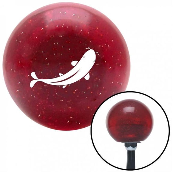 American Shifter 57682 White Marine Koi Red Metal Flake Shift Knob with M16 x 1.5 Insert Shifter Auto Brody