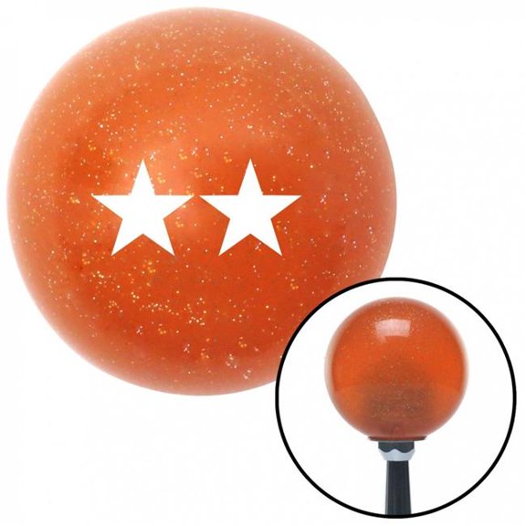 American Shifter 44674 White Officer 08 - Major General Orange Metal Flake Shift Knob with M16 x 1.5 Insert