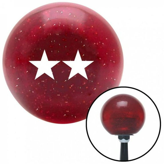 American Shifter 58383 White Officer 08 - Major General Red Metal Flake Shift Knob with M16 x 1.5 Insert Thread