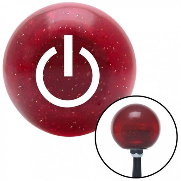 American Shifter 56039 White Power Red Metal Flake Shift Knob with M16 x 1.5 Insert Shifter Auto Manual