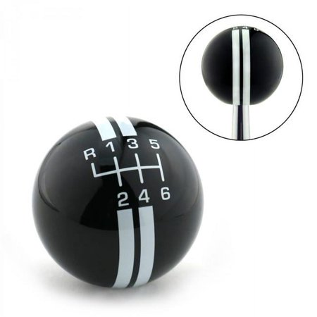American Shifter 322532 White Rally Stripe 6 Speed Shift Pattern Black Shift Knob with M16 x 1.5 Insert