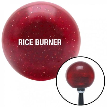 American Shifter 56324 White Rice Burner Red Metal Flake Shift Knob with M16 x 1.5 Insert Shifter Auto