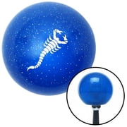 American Shifter 26927 White Small Scorpion Blue Metal Flake Shift Knob with M16 x 1.5 Insert Shifter Auto