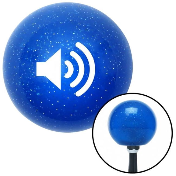 American Shifter 24697 White Speaker On Blue Metal Flake Shift Knob with M16 x 1.5 Insert Shifter Auto