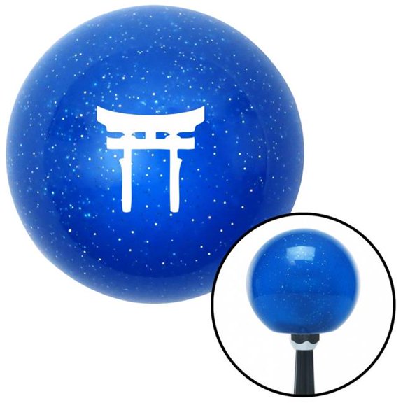 American Shifter 25363 White Torii Blue Metal Flake Shift Knob with M16 x 1.5 Insert Shifter Auto Manual